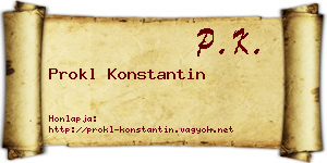 Prokl Konstantin névjegykártya